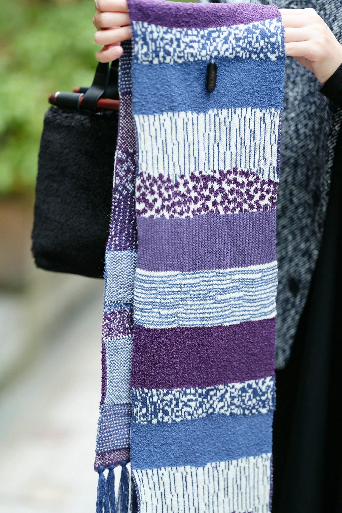 SOU・SOU×MOONBAT Knitted Collar Scarf / Higashiyama Purple