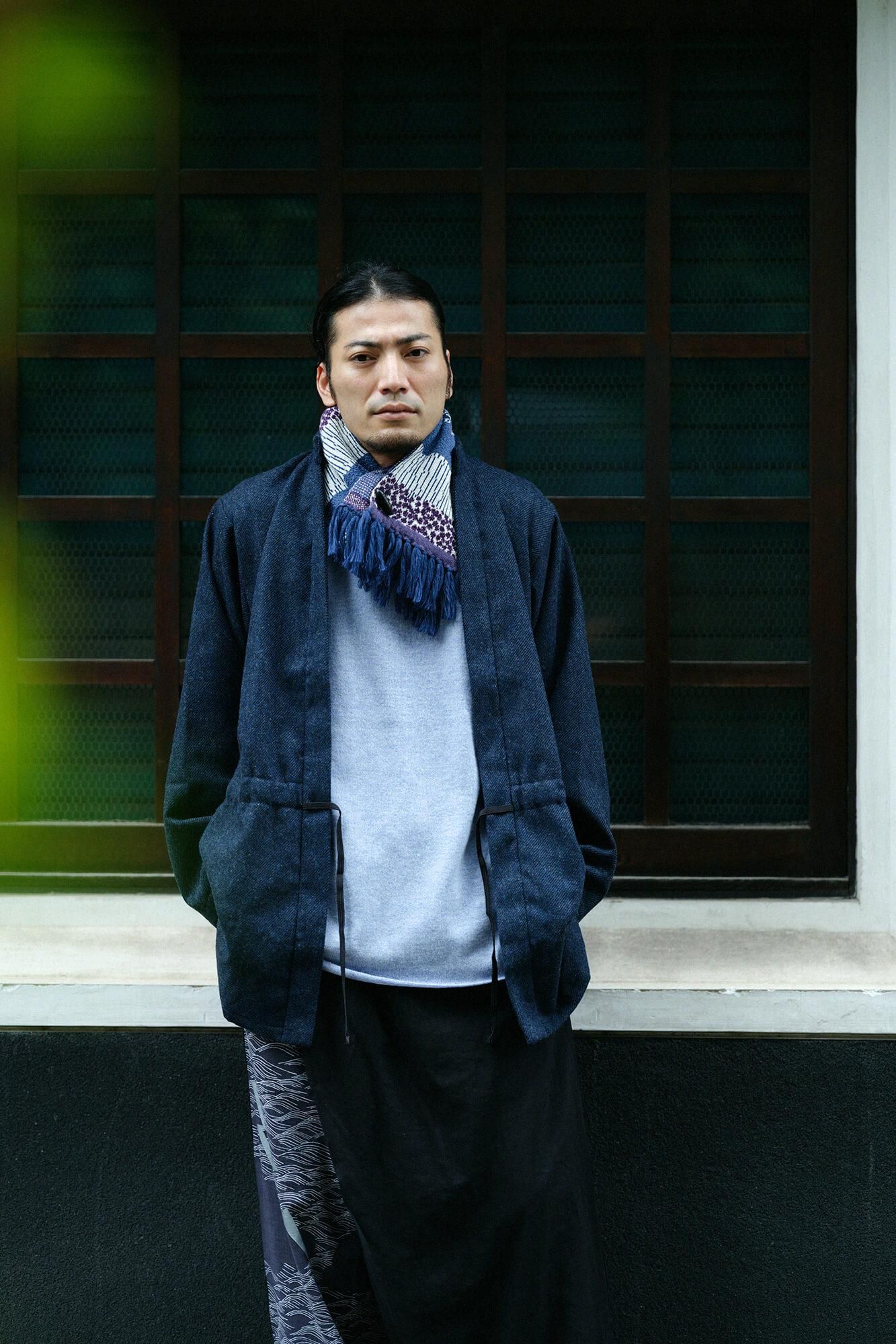 SOU・SOU×MOONBAT Knitted Collar Scarf / Higashiyama Purple