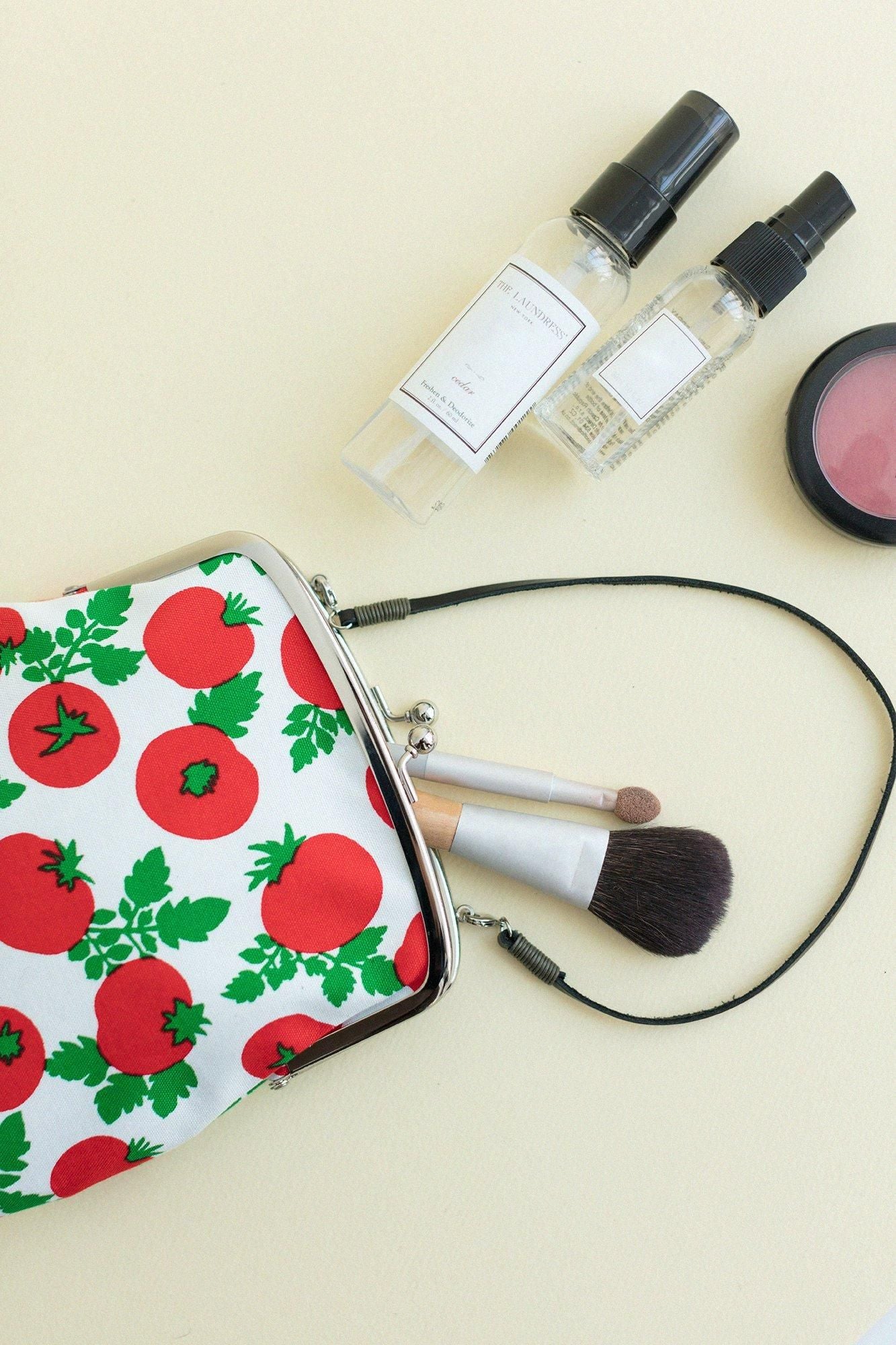 No.12 Soft Canvas Gamaguchi Clasp Purse (L) / Tomato