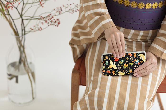 12號帆布 軟 口金包(横長)/彌榮