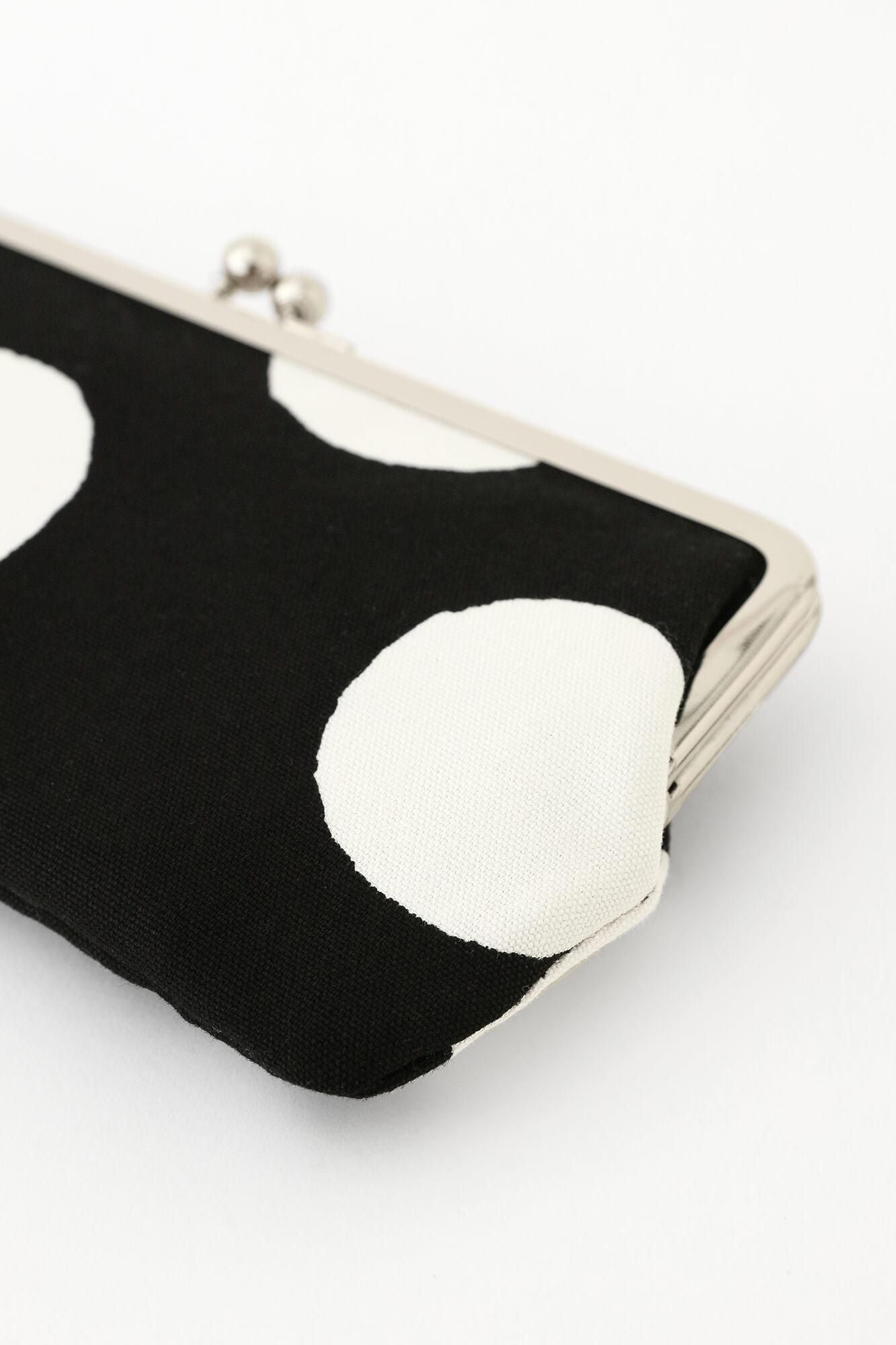 12號軟帆布 口金包(横長)/圓點