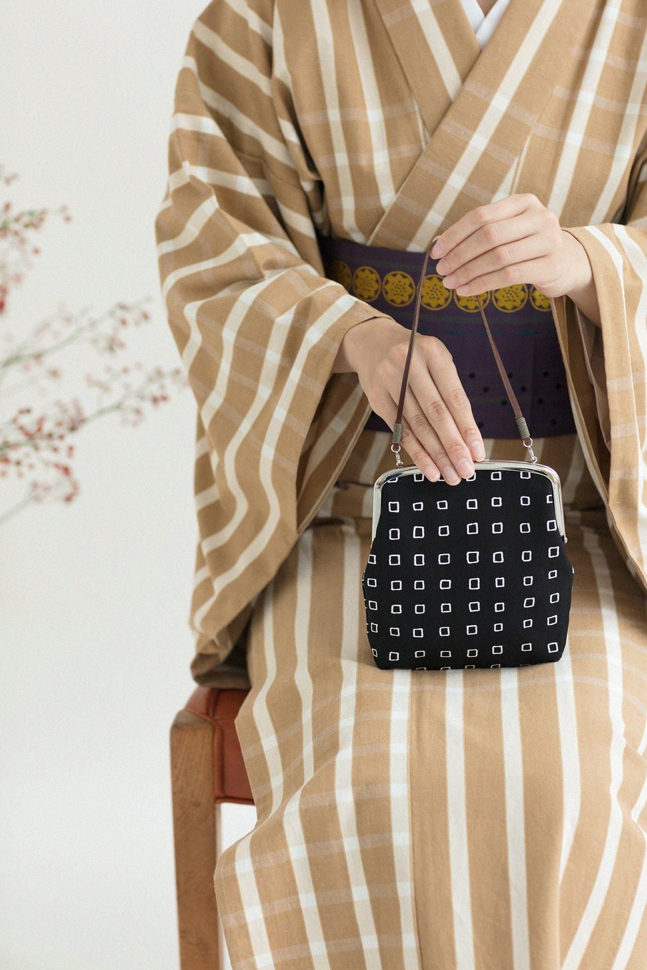 12号帆布 軟(なん)がま口 (大)/枡(ます)