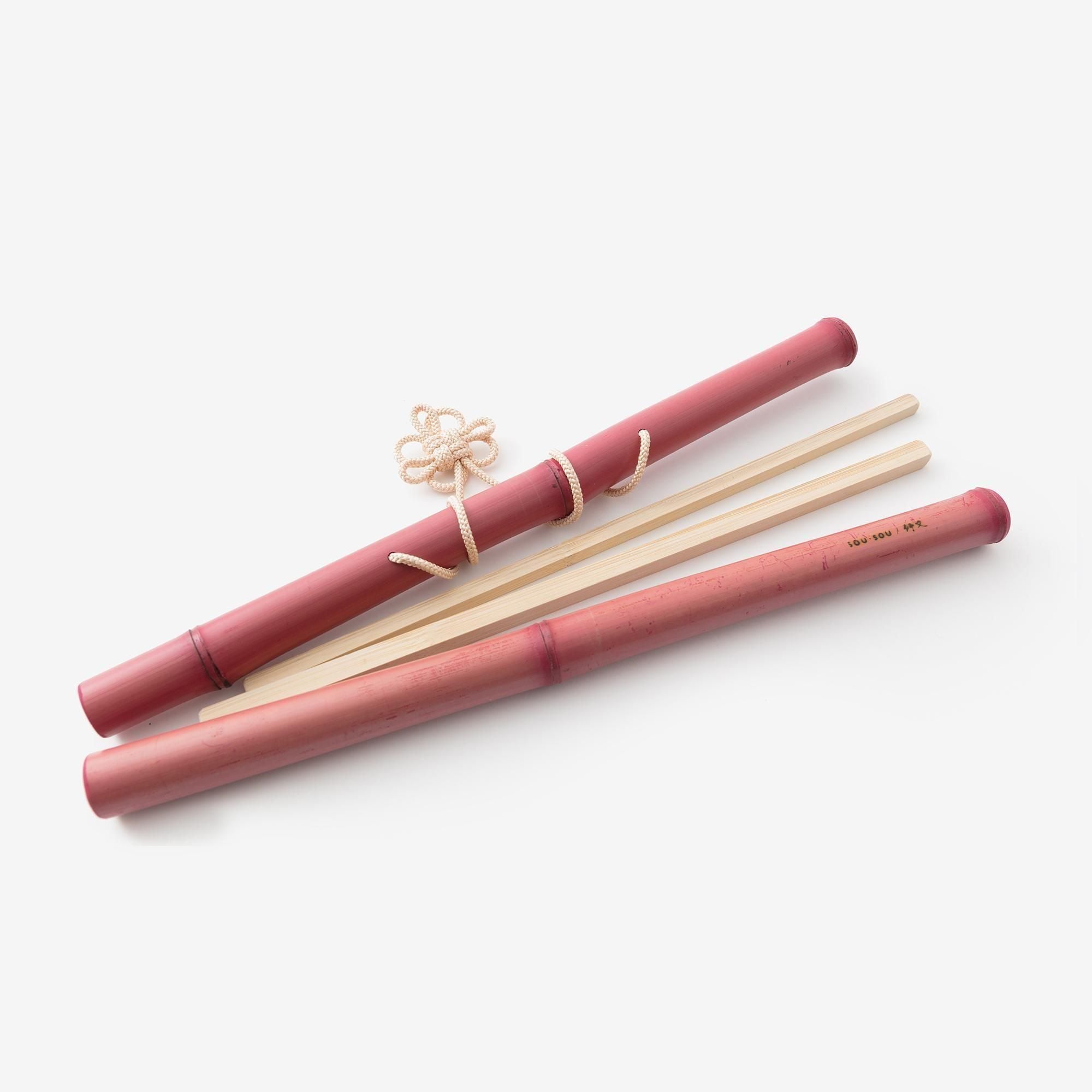 SOU・SOU×竹又 掛軸 染竹/石榴色