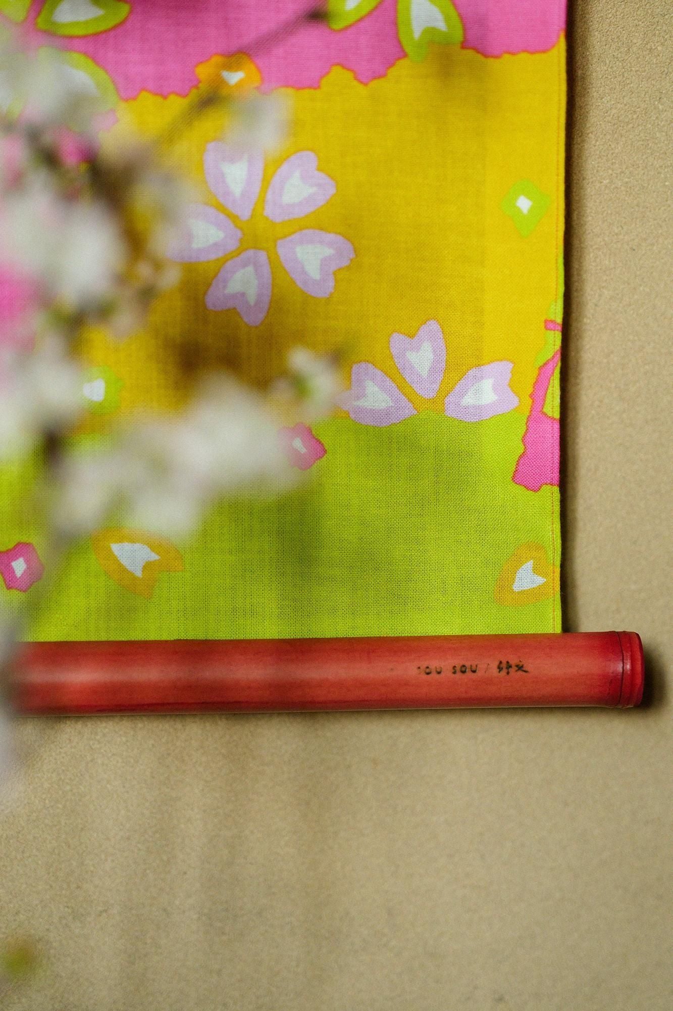 SOU・SOU×竹又 掛軸 染竹/石榴色