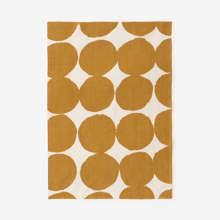 伊勢木棉手巾(短版)/彈珠米白色×芥末色