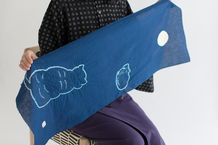 SOU・SOU×有松鳴海絞手巾/山雅商店謹製 四季與貓 待宵