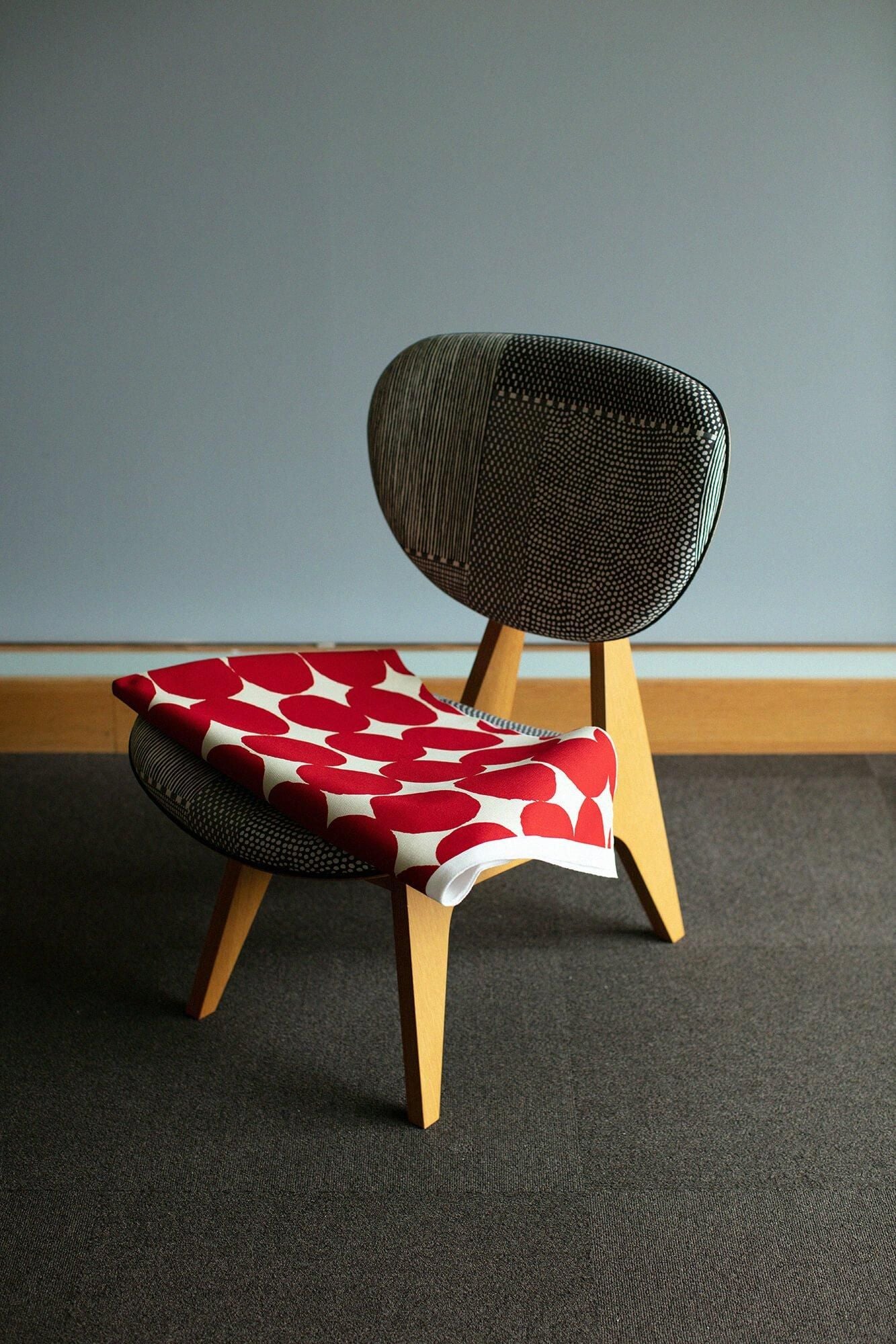 SOU・SOU×Tendo Mokko Middle Type Chair/Marbles Creamy White×Red【※Delivery in 1.5 months】