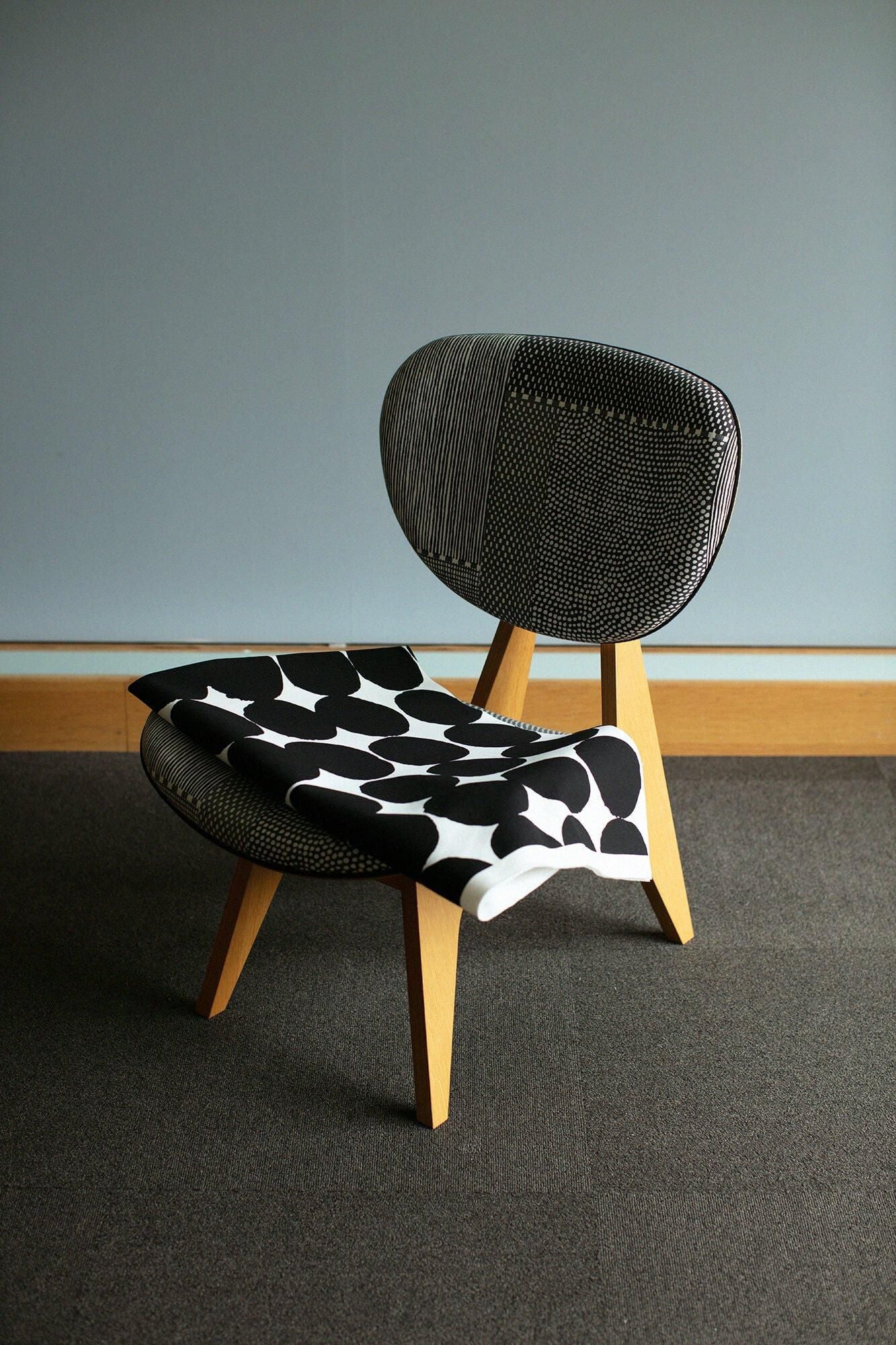 SOU・SOU×Tendo Mokko Middle Type Chair/Marbles White×Black【※Delivery in 1.5 months】