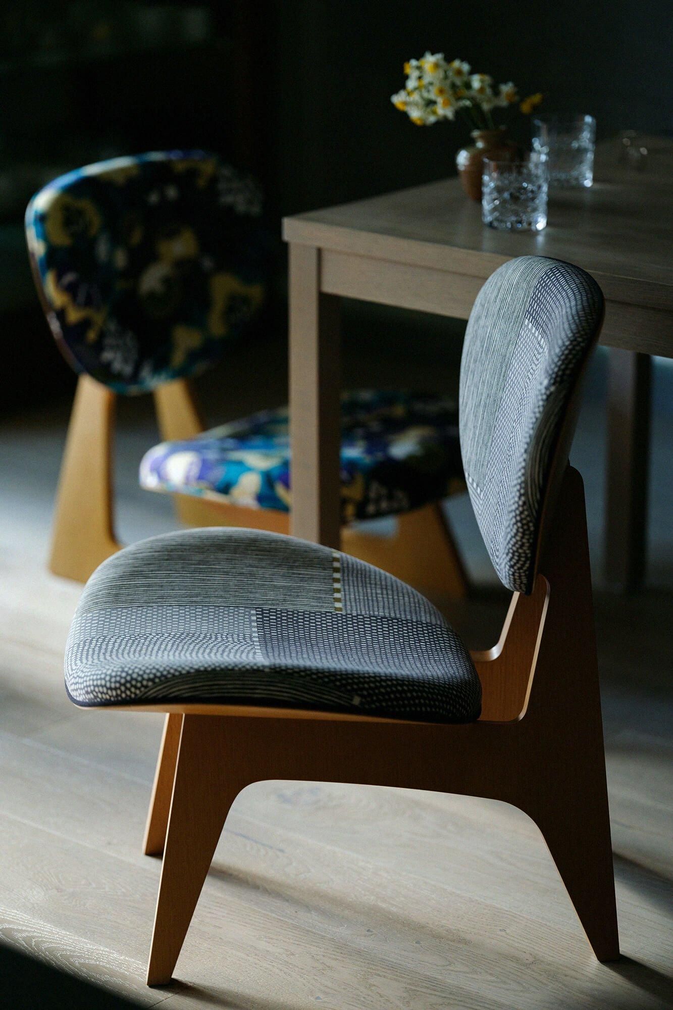 SOU・SOU×Tendo Mokko Middle Type Chair/Marbles White×Black【※Delivery in 1.5 months】