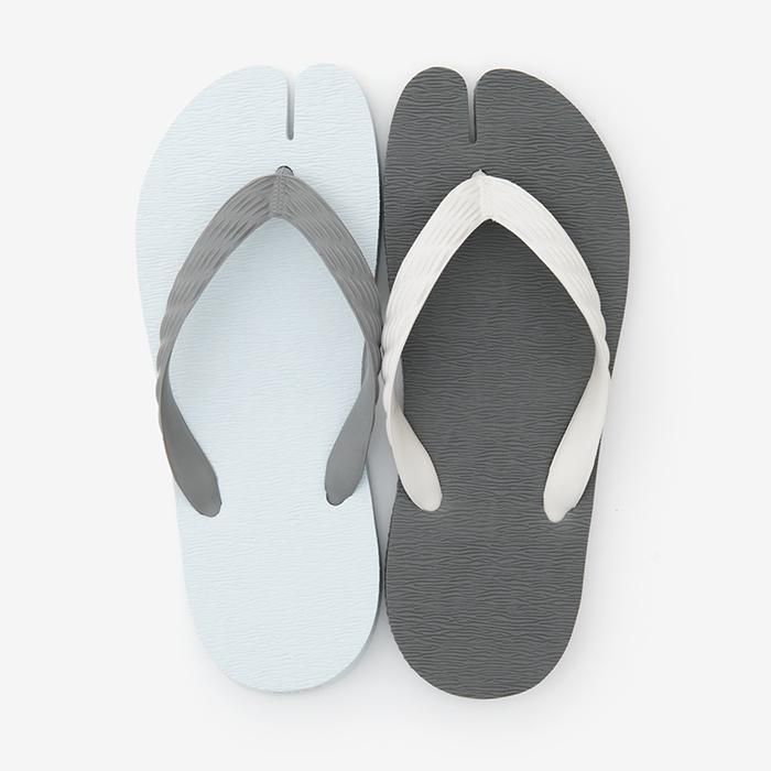 千日足袋人字拖/白色×深灰色