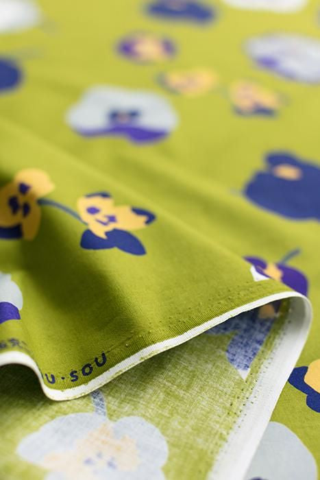 布料剪裁販售 (21號平織棉)/三色堇<50cm>