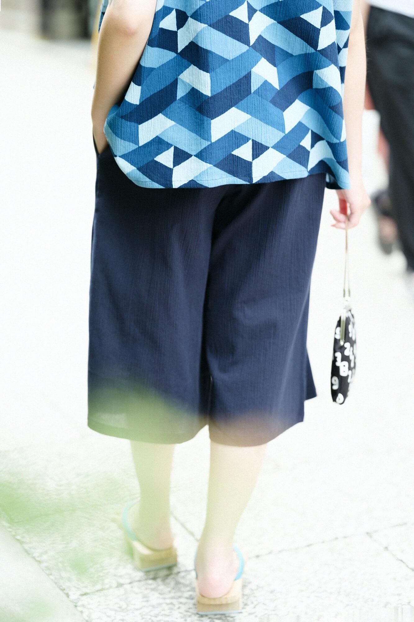 Takashima Chiku 20/20 Hironari Monpe Hagi-Length / Navy Blue (Tomekon)