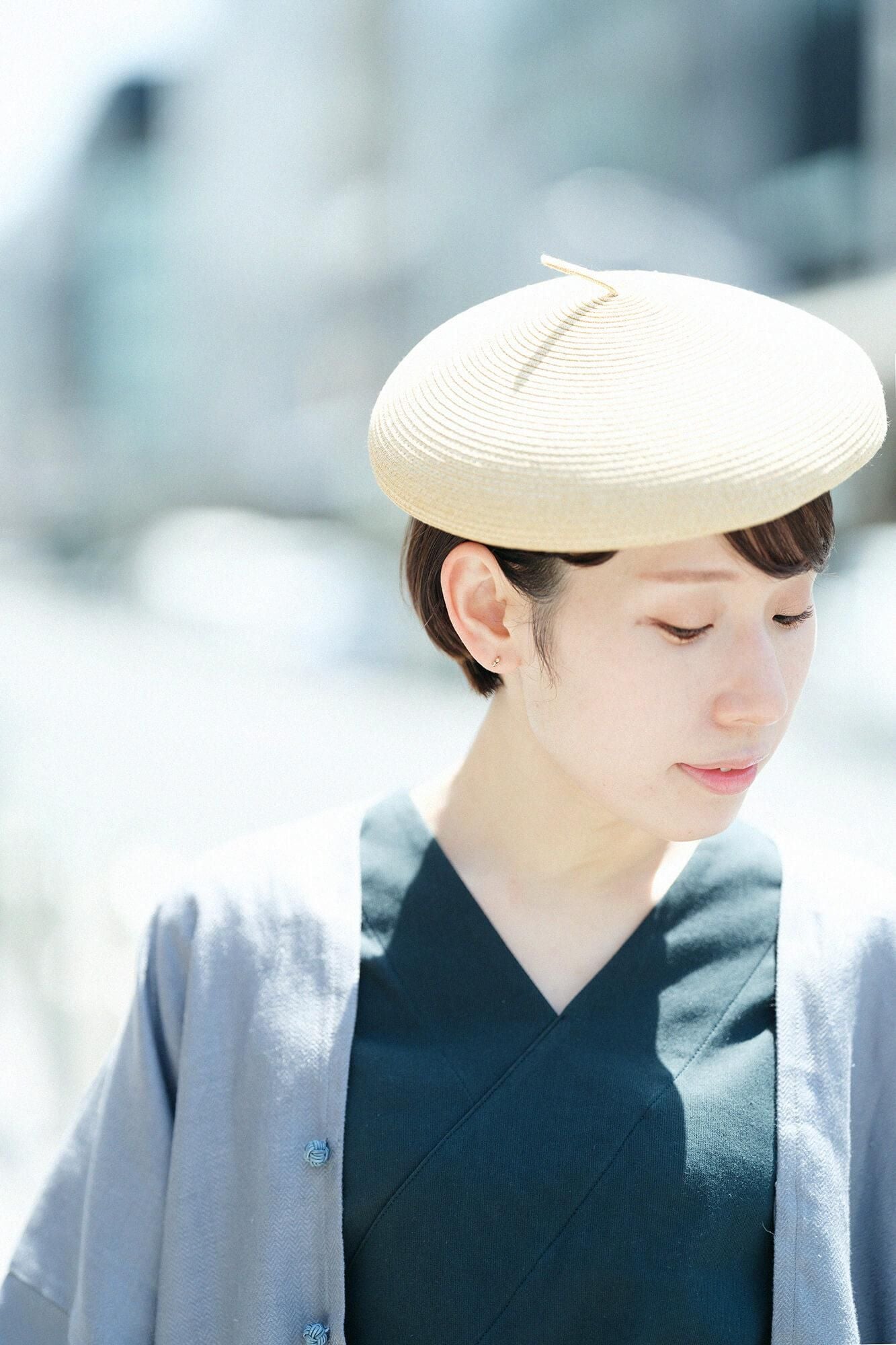 Chizimi Cotton 40/40 V-neck Shirt Elbow Length Sleeve / Dark Green