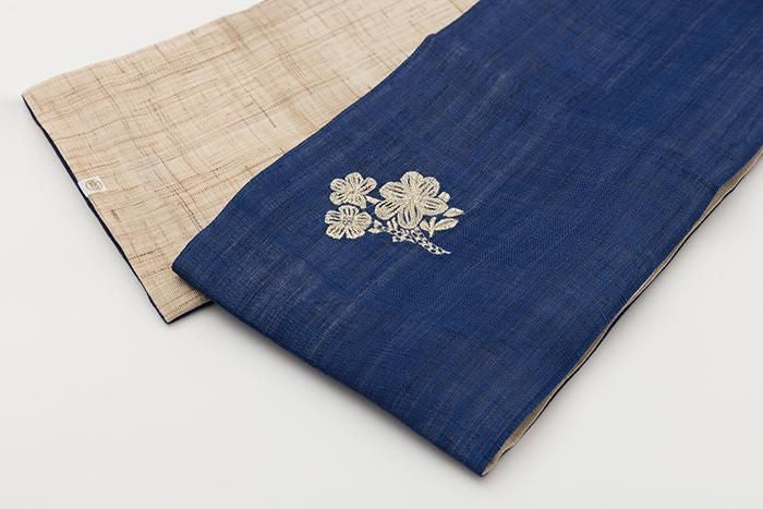 阿苏平带 (kibiraobi) / 深蓝色 (shokon) 印花 (hanga)