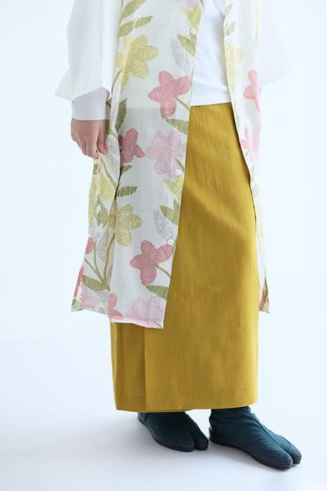 貼付まつり足袋/柚葉色×寄木細工(ゆずはいろ×よせぎざいく)