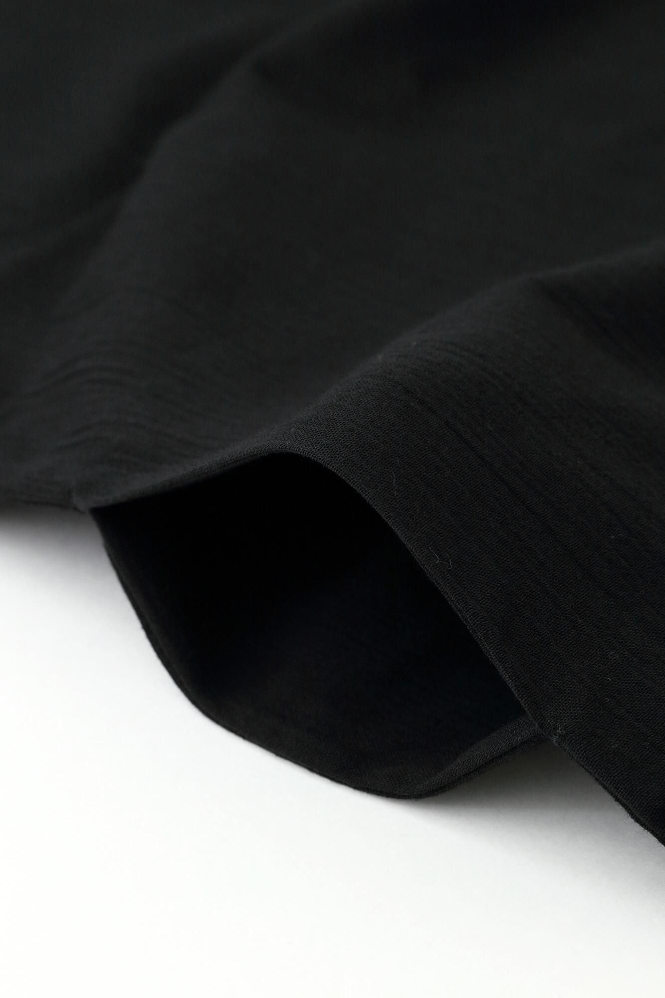 高島縮棉 20/20長方形洋裝雙色/黑色