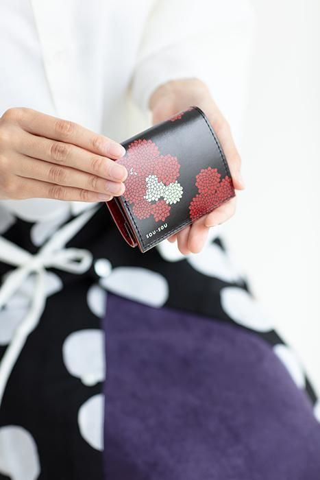 SOU・SOU×QUATRO GATS 手掌錢包/雲間菊 