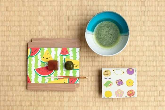 SOU・SOU×QUATRO GATS 手掌錢包/和菓子 