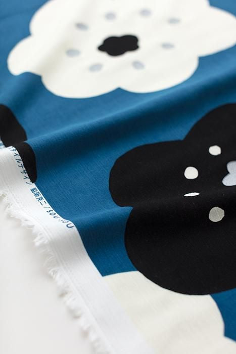 Textile(Chizimi cotton Sakao Orimono)/Smile Blue(Hana Dairo)<50cm>