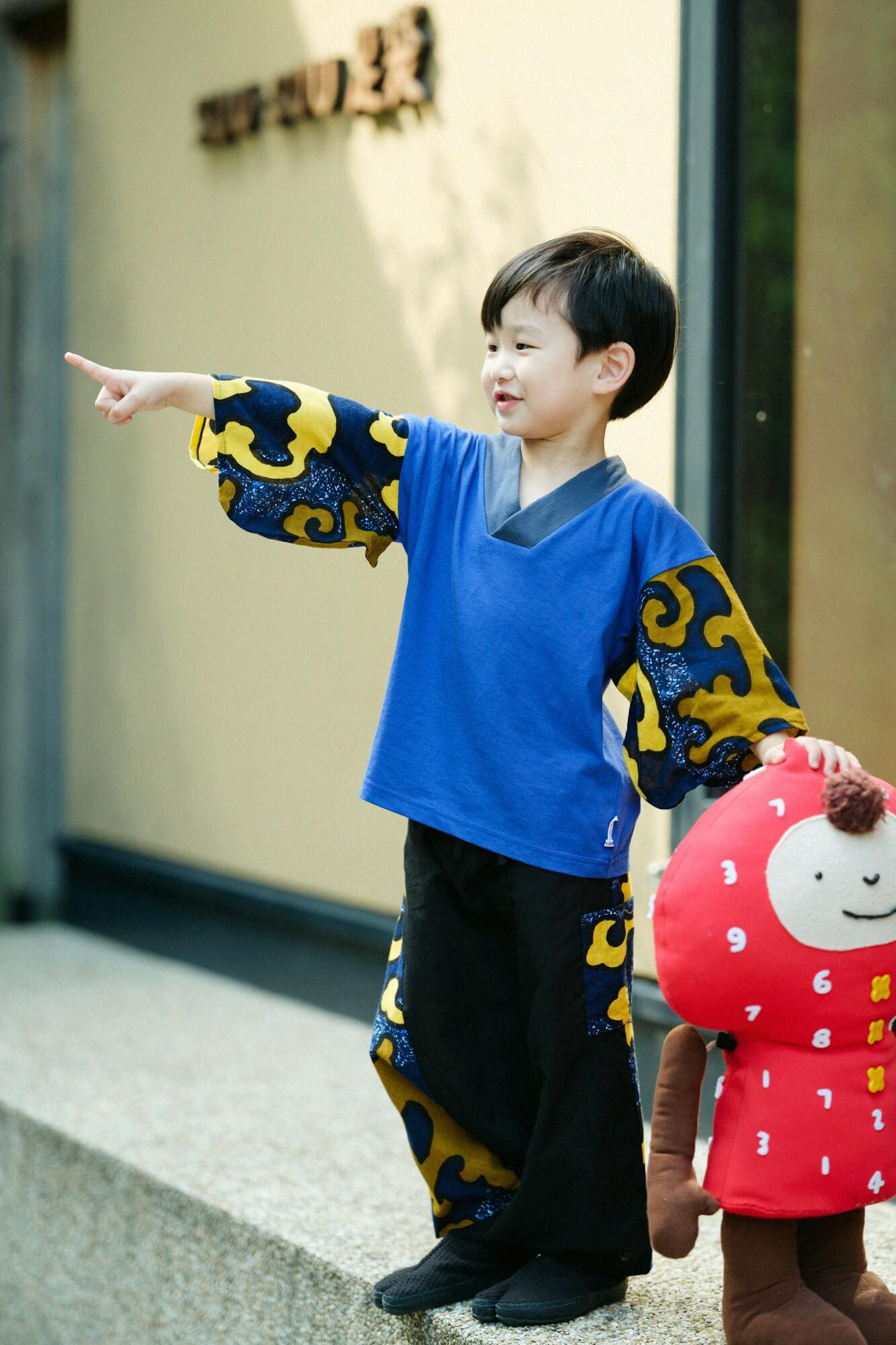 ●伊勢木棉 富士飛鼠褲/黑色×怒濤