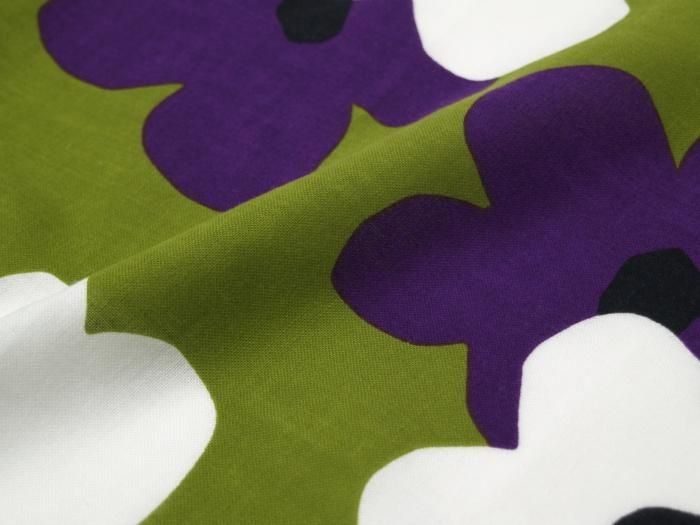 伊勢木棉圖案紋樣手巾(短版)/黃綠色疊花