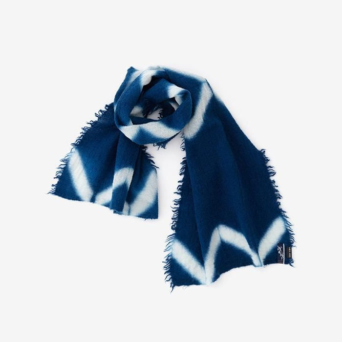 【Online Limited】Asai Tie-dye Felt Scarf / Board Tightening