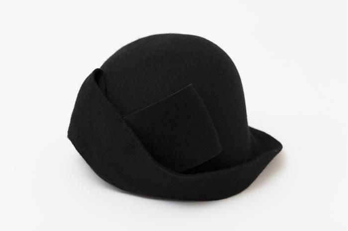 毛氈 寧寧 蝴蝶結帽/黑色