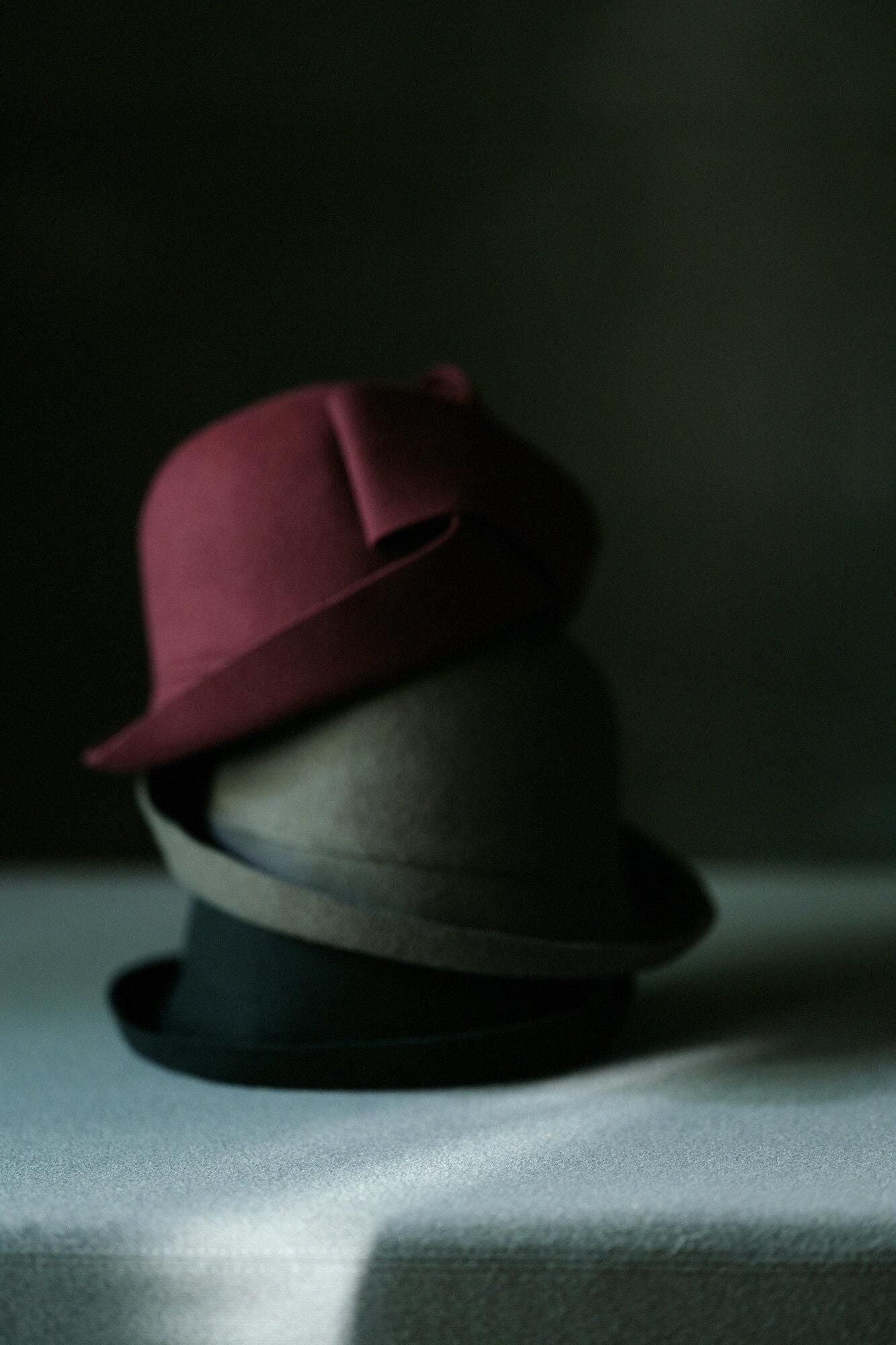 毛氈 寧寧 蝴蝶結帽/酒紅色