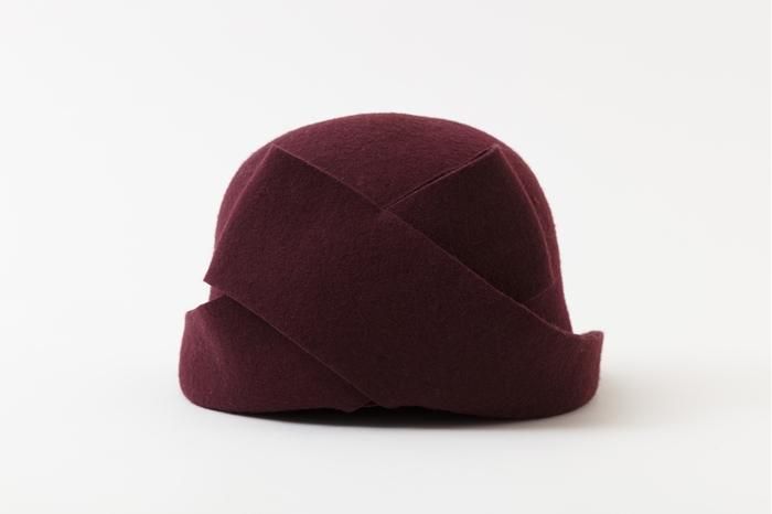 毛氈 寧寧 蝴蝶結帽/酒紅色