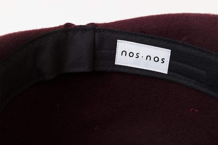 毛氈 寧寧 蝴蝶結帽/酒紅色