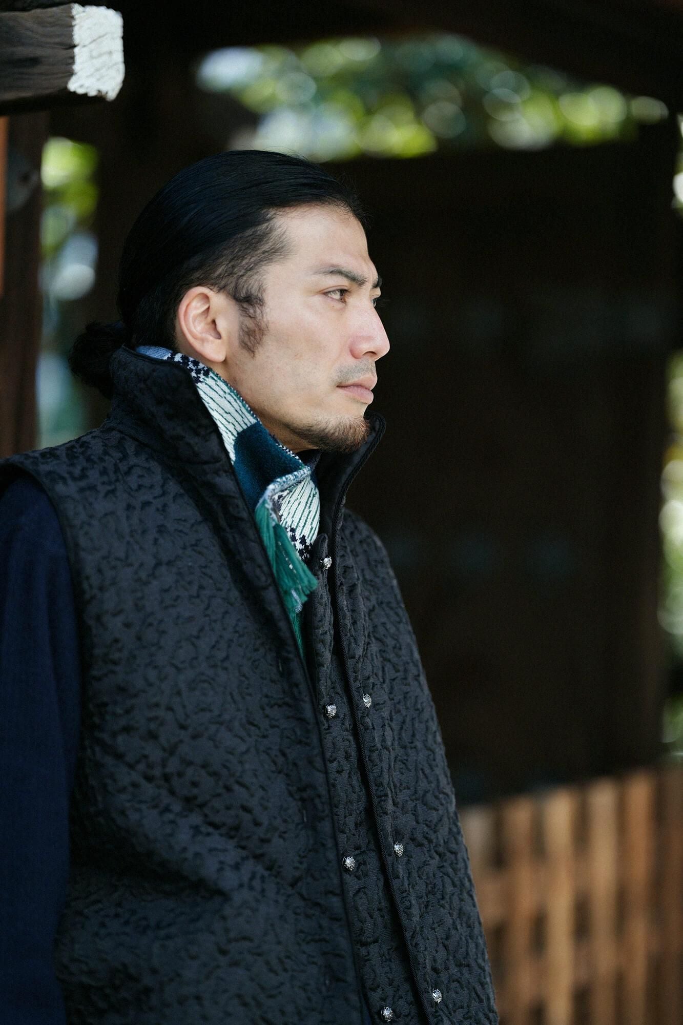 SOU・SOU ×MOONBAT 草編領巾/東山三十六峰 綠野