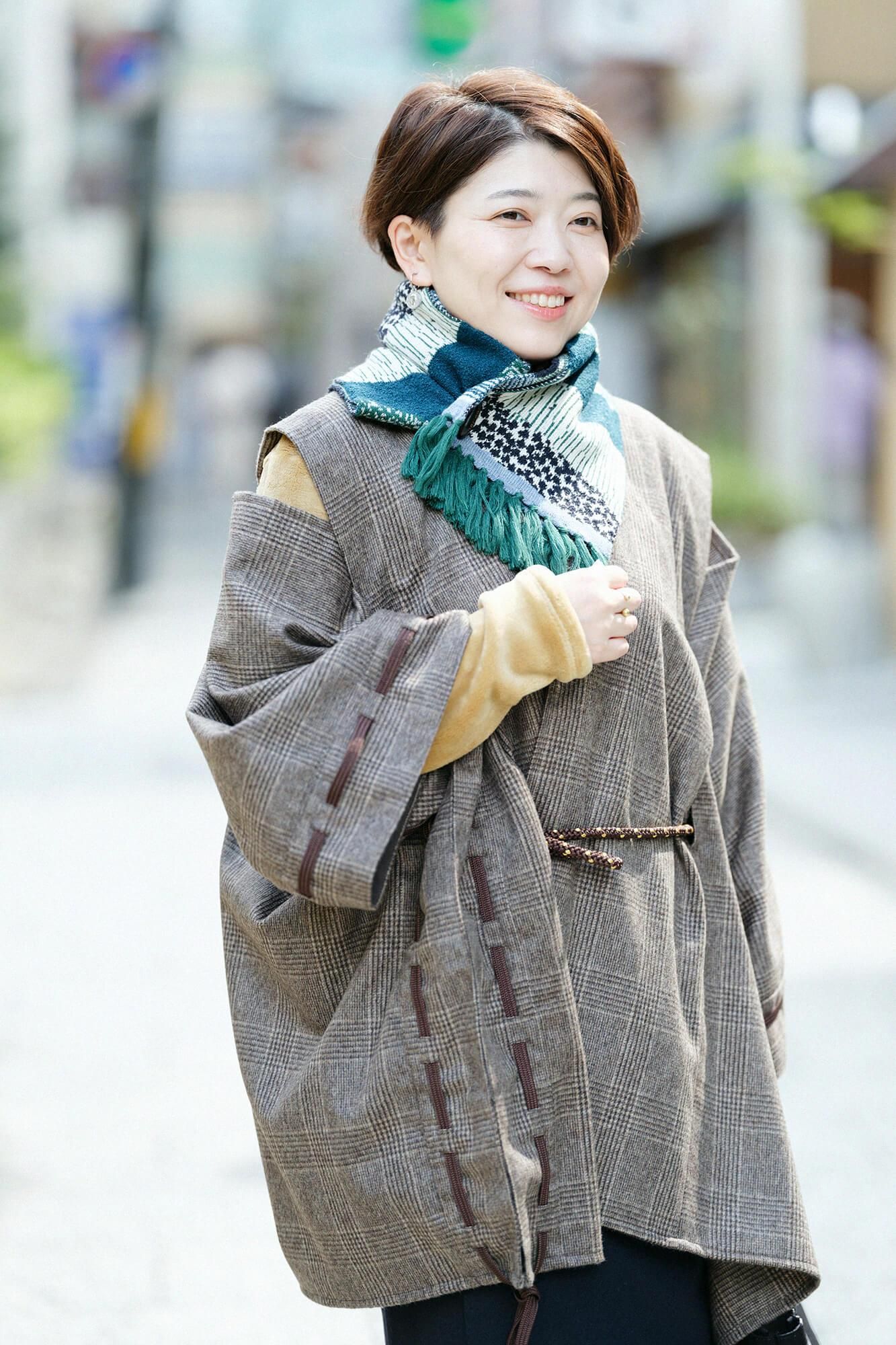 SOU・SOU ×MOONBAT 草編領巾/東山三十六峰 綠野