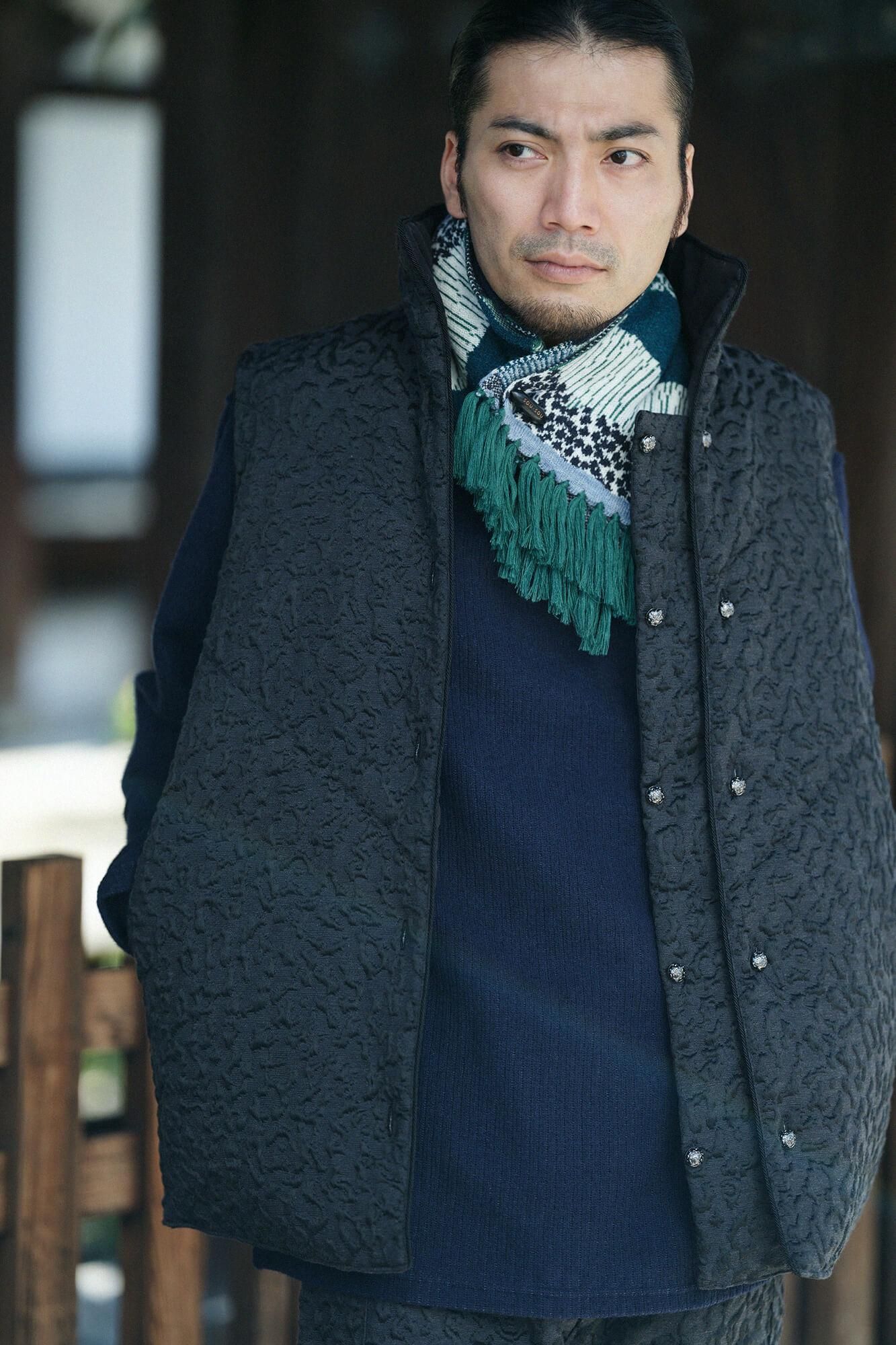 SOU・SOU ×MOONBAT 草編領巾/東山三十六峰 綠野