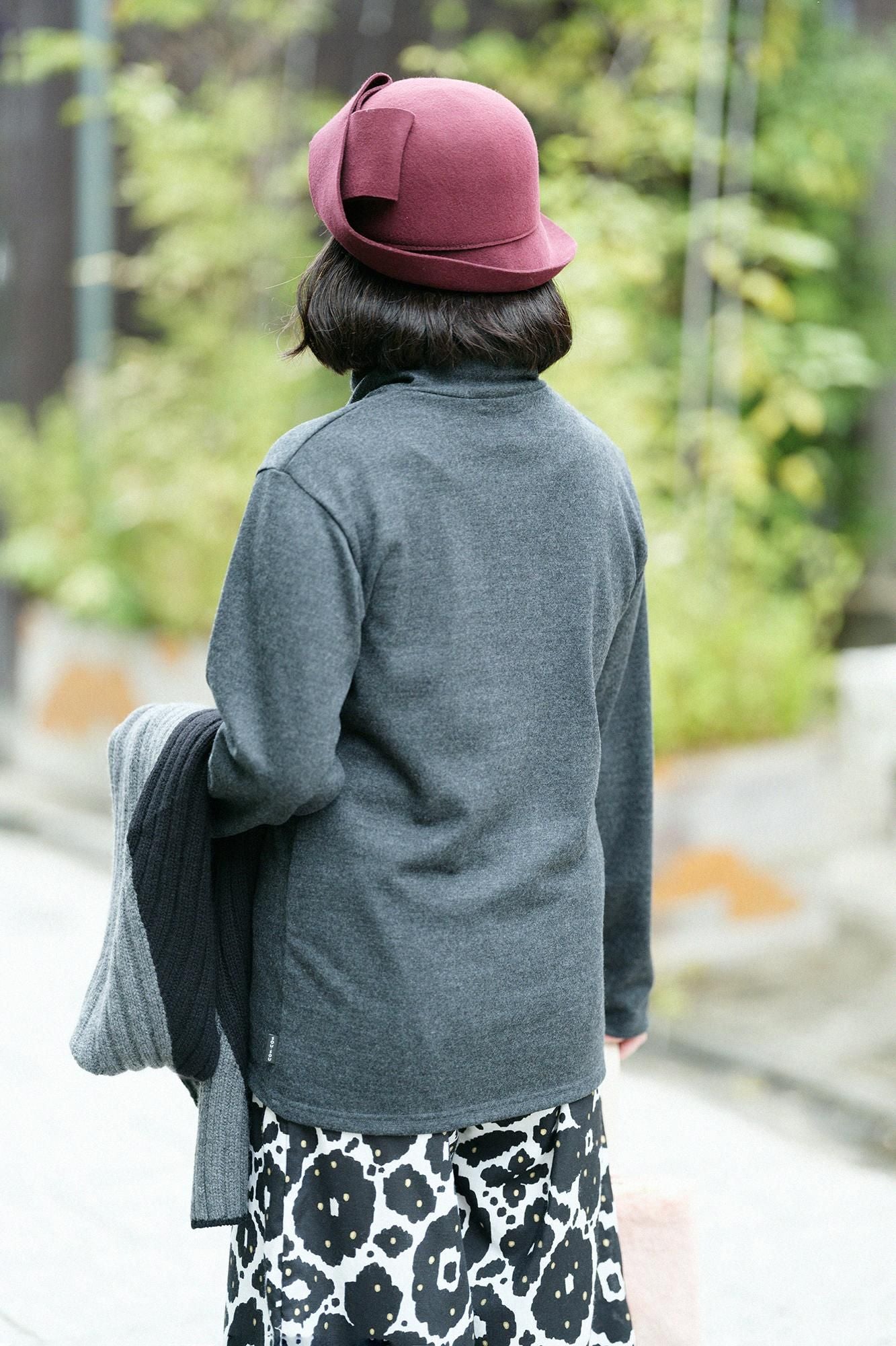 워셔블 울 천축 에리마키지반/짙은 회색