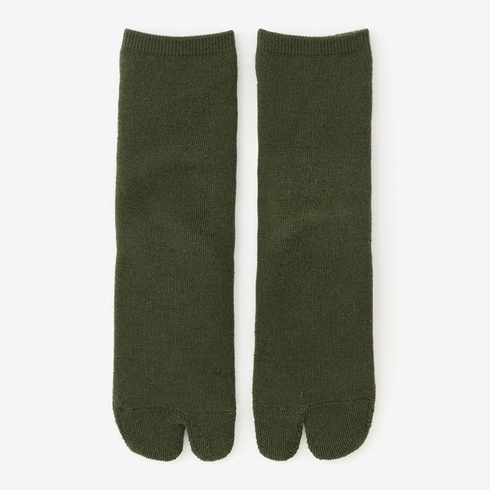 Pile Lining Tabi Socks (Mid-calf)/Olive Green【Men・Women】