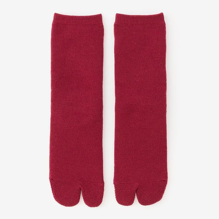 Pile Lining Tabi Socks (Mid-calf)/Dark Red【Men・Women】