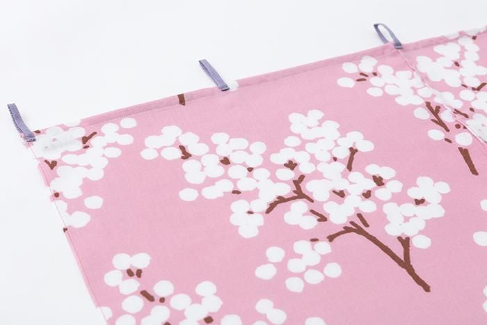 伊勢木棉手巾門簾 2張寬/南天 薄紅