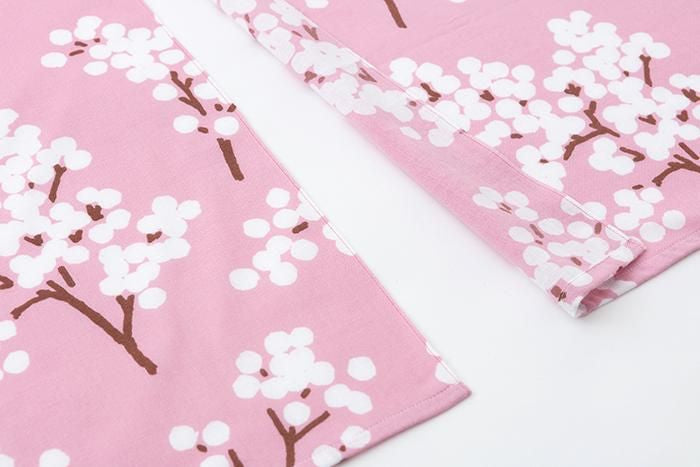 伊勢木棉手巾門簾 2張寬/南天 薄紅