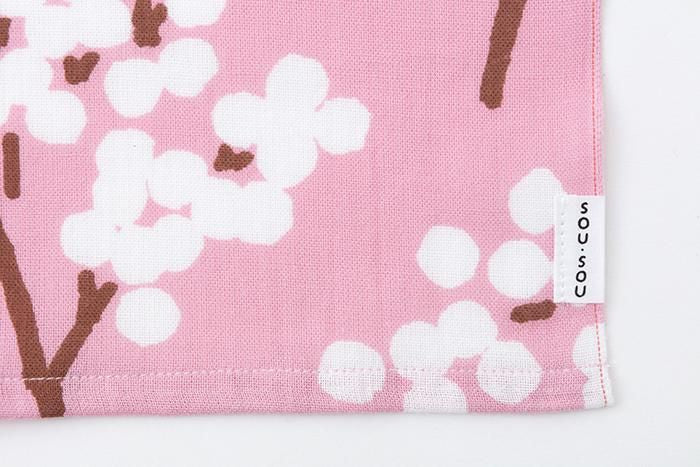 伊勢木棉手巾門簾 2張寬/南天 薄紅