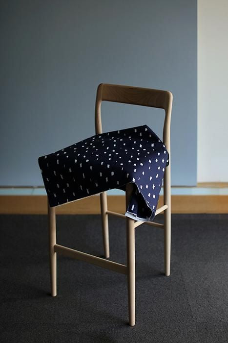 SOU・SOU×Coccole Tino Counter Chair/Scattered Clouds Navy blue【※Delivery in 1~3 months】