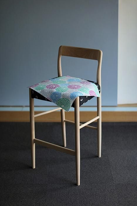 SOU・SOU×Coccole Tino Counter Chair/Chrysanthemum Ryofu【※Delivery in 1~3 months】