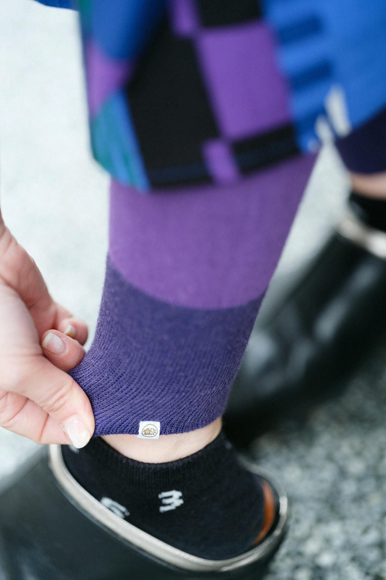 Bi-color Leggings / Purple×Eggplant Color