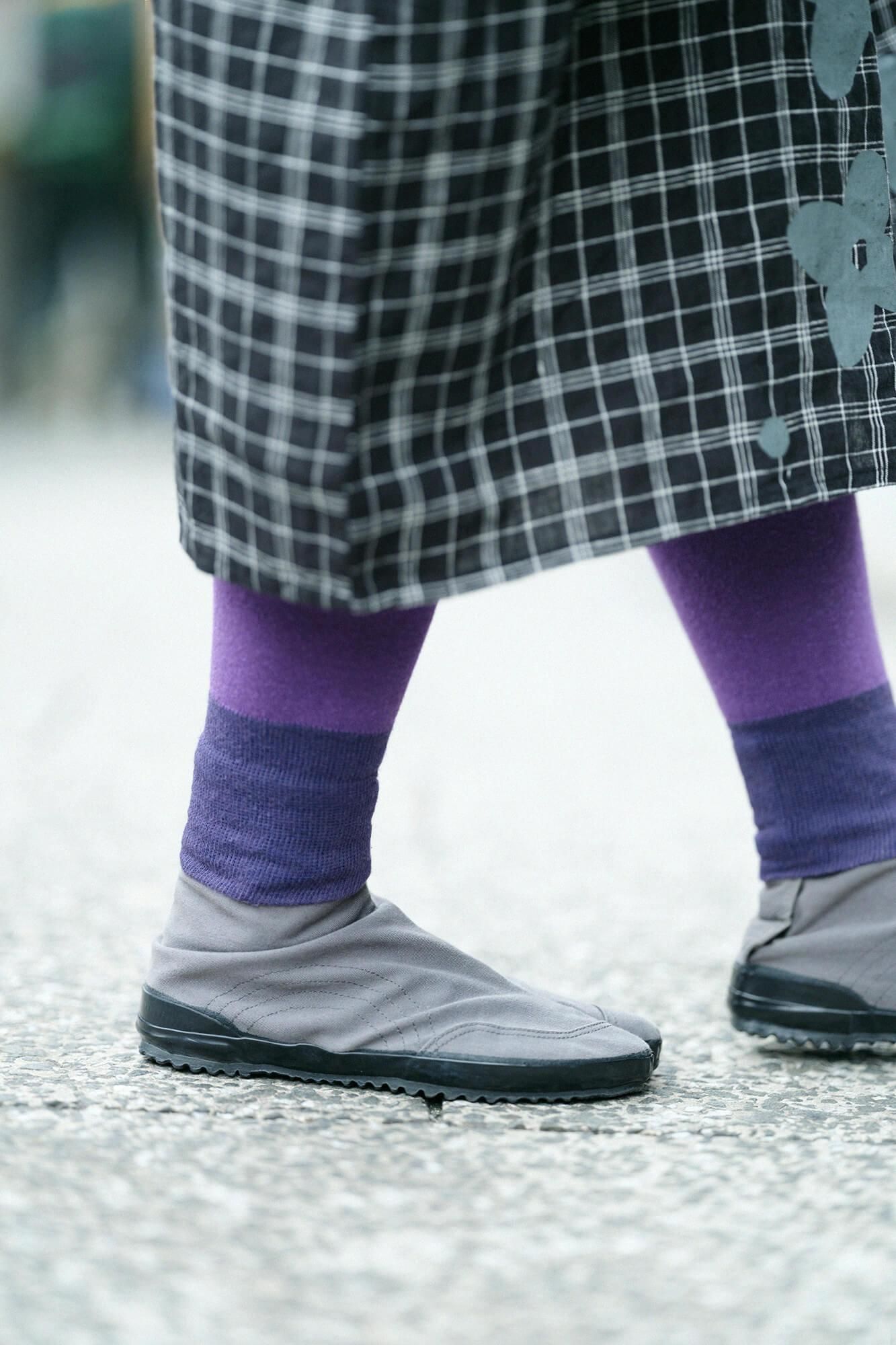 Bi-color Leggings / Purple×Eggplant Color