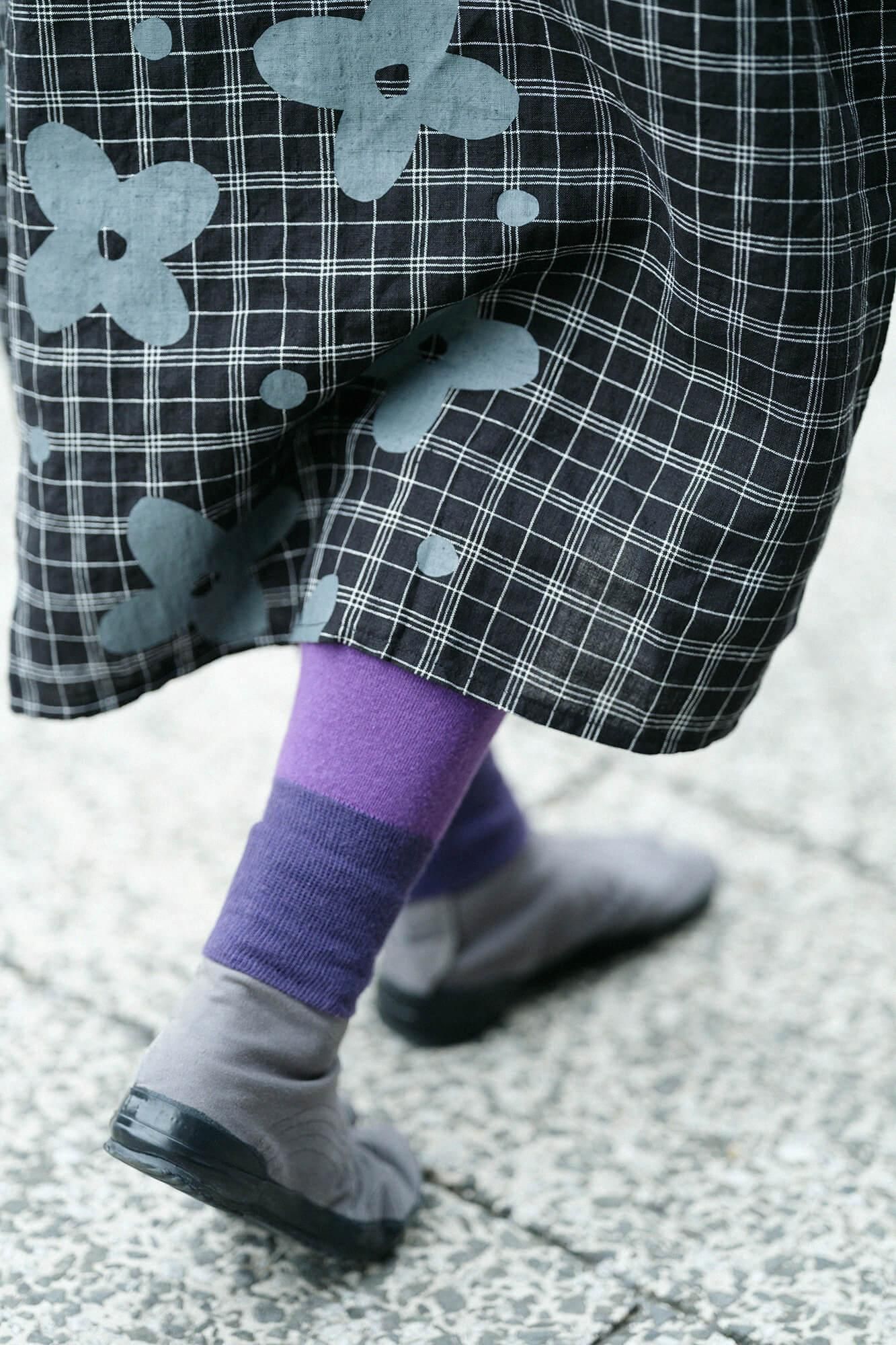 Bi-color Leggings / Purple×Eggplant Color