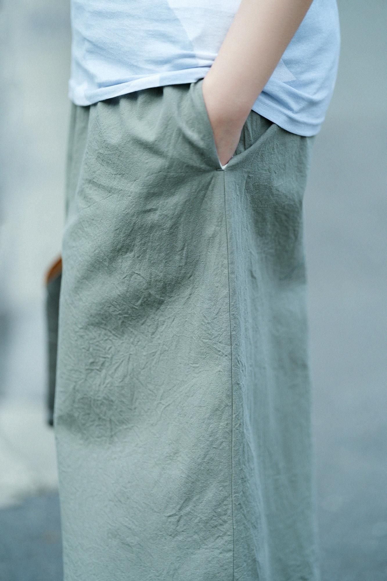 ISE棉20/20宽(Hironari)Monpe Hagi-Length / Kusayanagi Nezu)