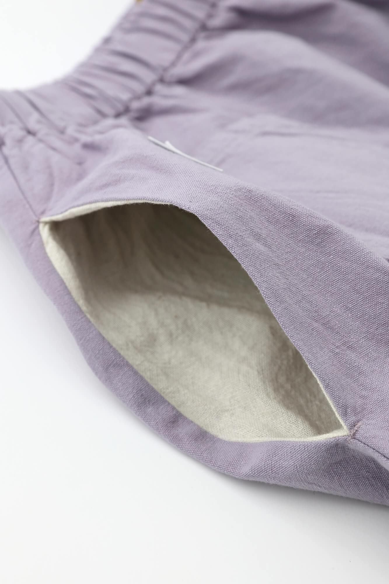 Ise-cotton 20/20 Wide-legged Pants Short Length / Pastel Purple