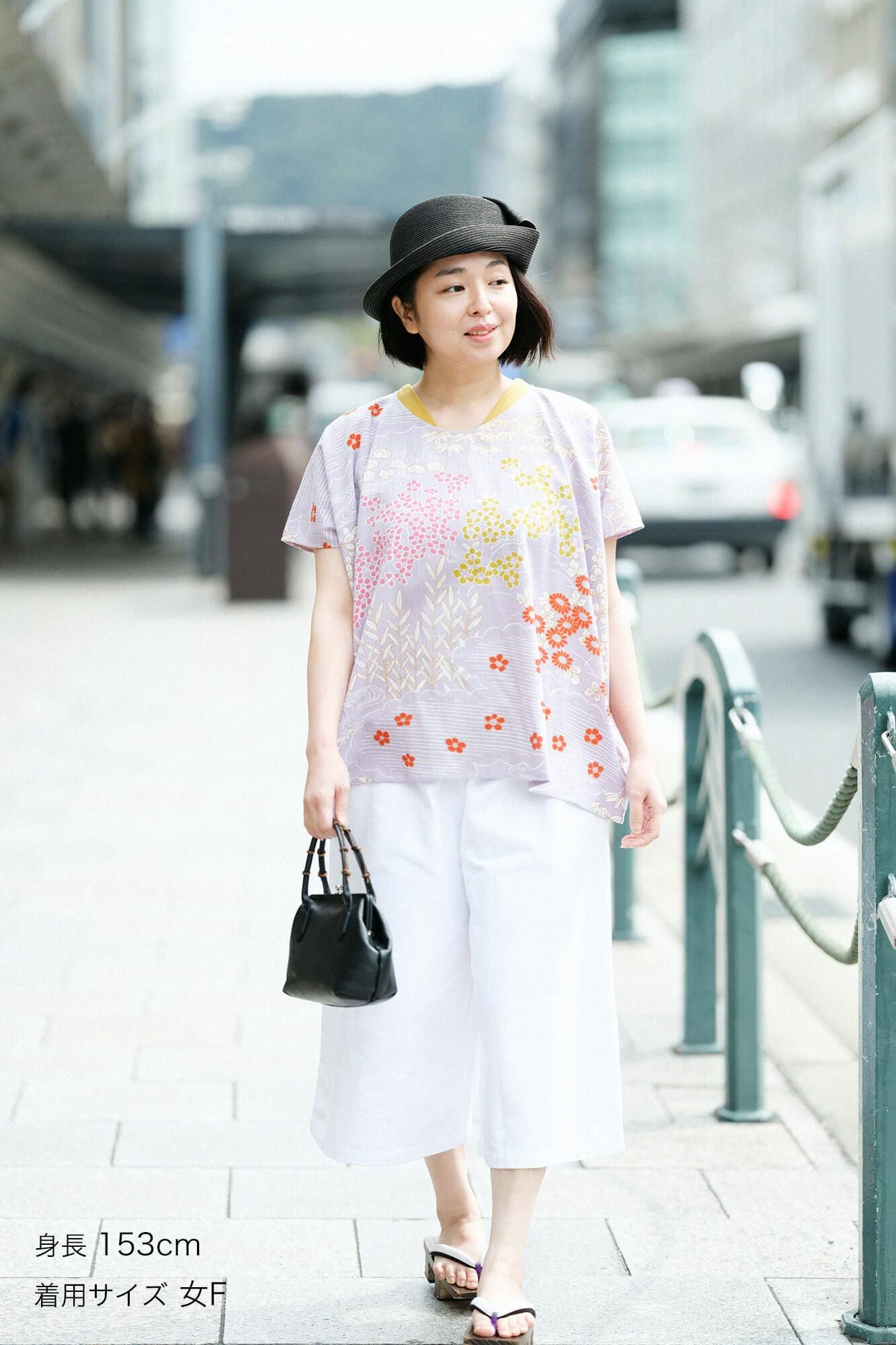 伊勢木棉10/3闊腿褲短版/白色