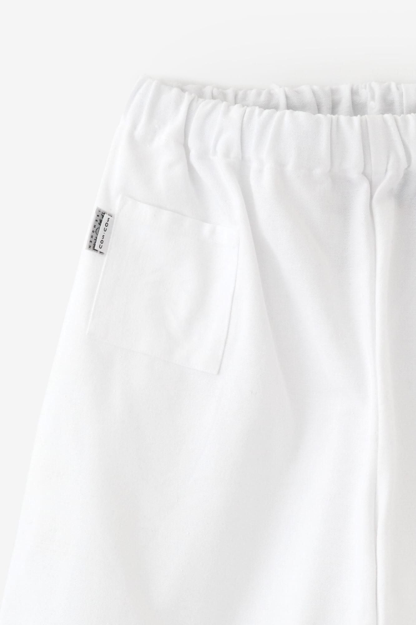 伊勢木棉10/3闊腿褲短版/白色