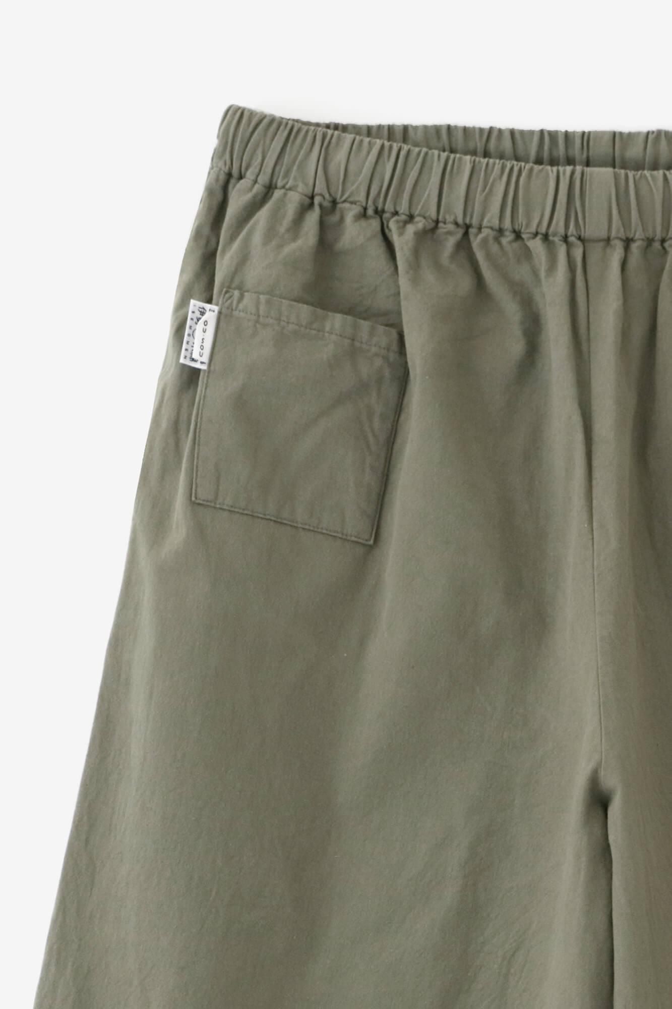 伊勢木棉20/20闊腿褲/ 柳葉色