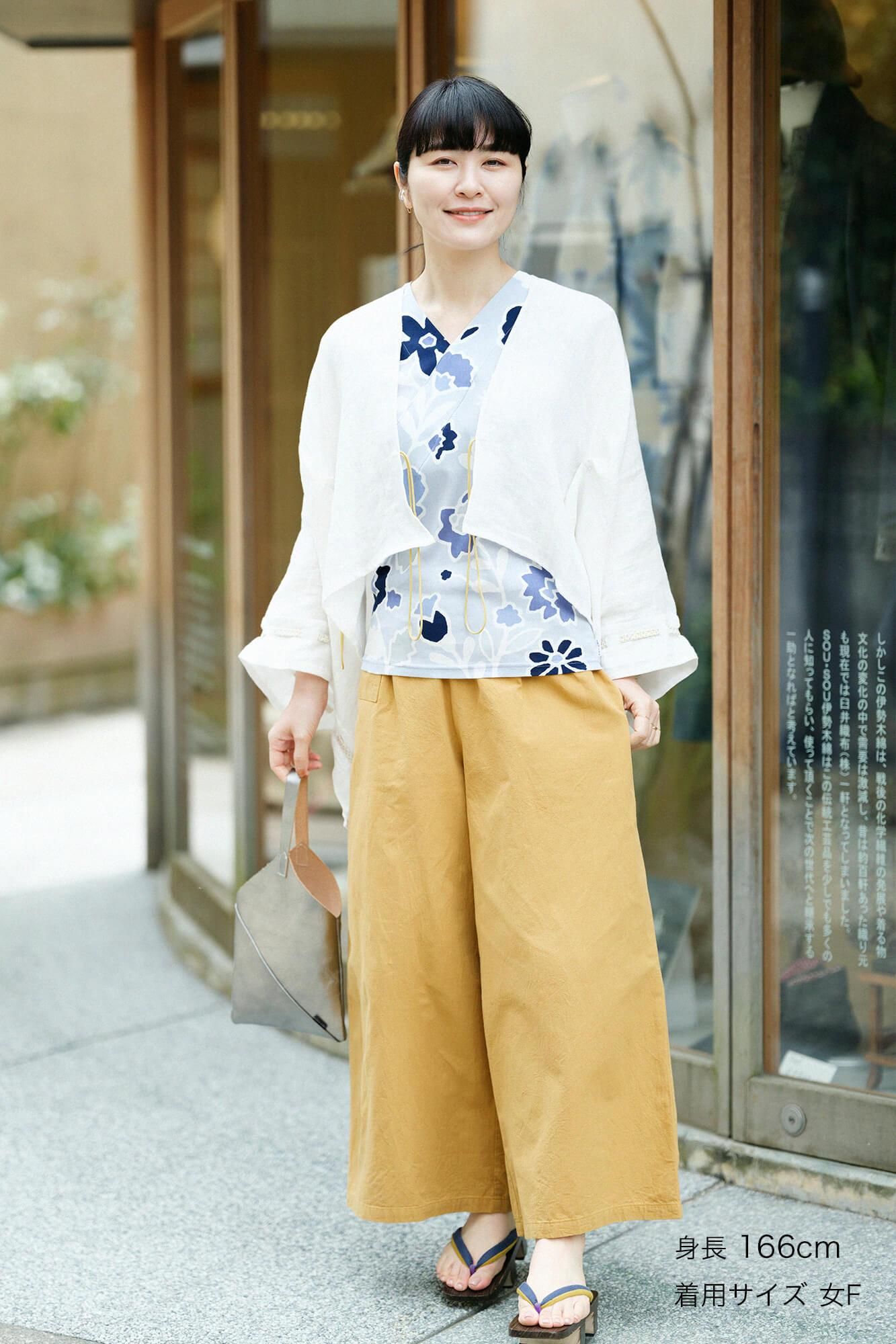 伊勢木綿 20/20 広形(ひろなり)もんぺ/芝翫茶(しかんちゃ)